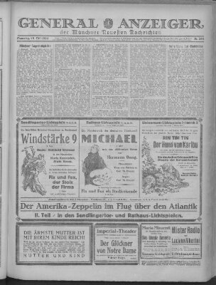 Münchner neueste Nachrichten Samstag 18. Oktober 1924