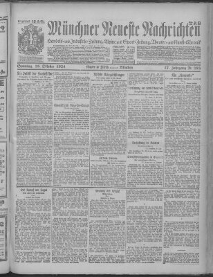 Münchner neueste Nachrichten Sonntag 26. Oktober 1924