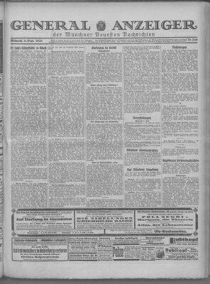 Münchner neueste Nachrichten Mittwoch 8. September 1926