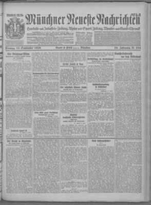 Münchner neueste Nachrichten Montag 13. September 1926