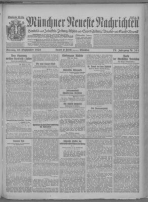 Münchner neueste Nachrichten Montag 20. September 1926