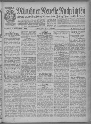 Münchner neueste Nachrichten Samstag 5. September 1925