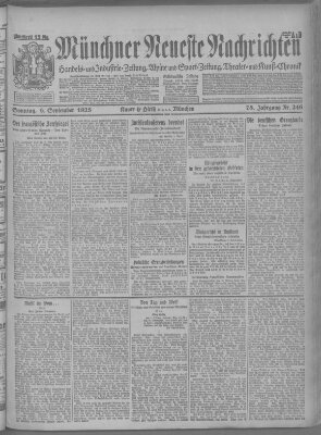 Münchner neueste Nachrichten Sonntag 6. September 1925