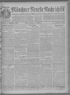 Münchner neueste Nachrichten Montag 7. September 1925