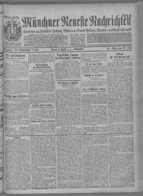 Münchner neueste Nachrichten Monday 14. September 1925
