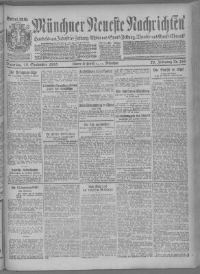 Münchner neueste Nachrichten Dienstag 15. September 1925