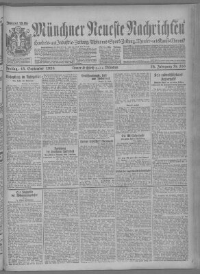 Münchner neueste Nachrichten Freitag 18. September 1925