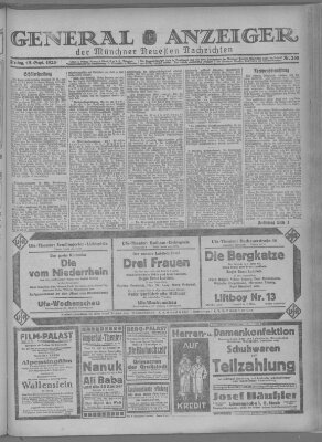 Münchner neueste Nachrichten Freitag 18. September 1925