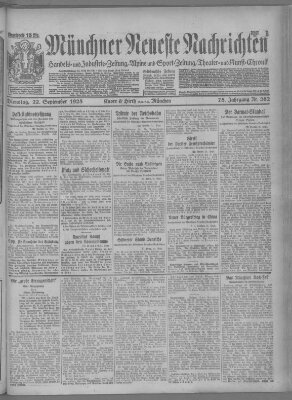 Münchner neueste Nachrichten Dienstag 22. September 1925