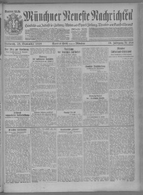 Münchner neueste Nachrichten Mittwoch 23. September 1925