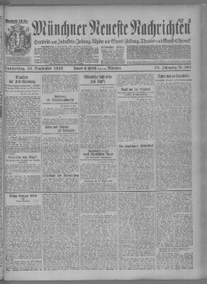 Münchner neueste Nachrichten Donnerstag 24. September 1925