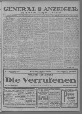 Münchner neueste Nachrichten Donnerstag 1. Oktober 1925