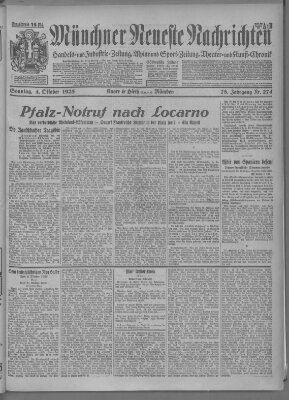 Münchner neueste Nachrichten Sunday 4. October 1925