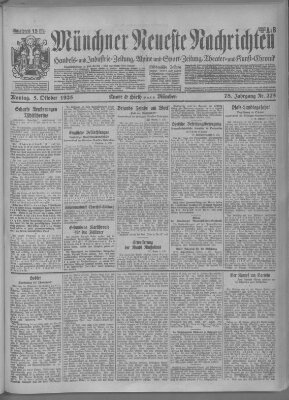 Münchner neueste Nachrichten Montag 5. Oktober 1925