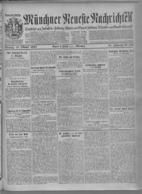 Münchner neueste Nachrichten Montag 19. Oktober 1925