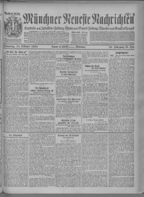 Münchner neueste Nachrichten Samstag 24. Oktober 1925