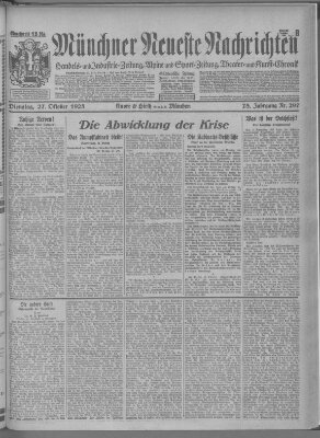 Münchner neueste Nachrichten Dienstag 27. Oktober 1925