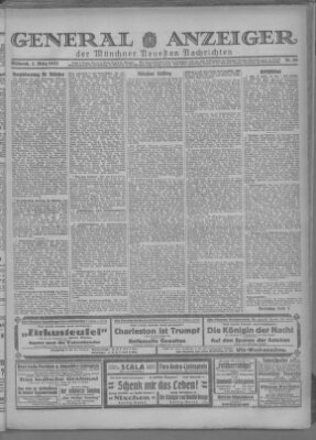 Münchner neueste Nachrichten Mittwoch 2. März 1927