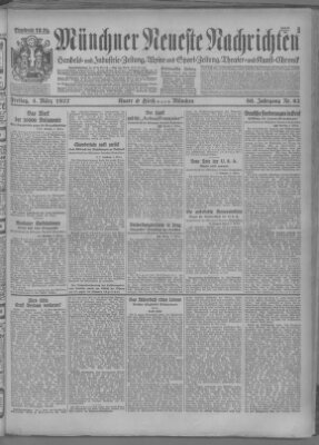 Münchner neueste Nachrichten Freitag 4. März 1927