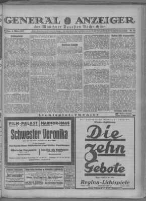 Münchner neueste Nachrichten Freitag 4. März 1927