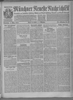 Münchner neueste Nachrichten Sonntag 6. März 1927