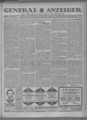 Münchner neueste Nachrichten Mittwoch 9. März 1927