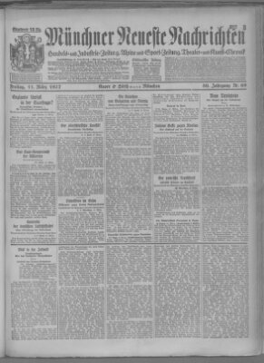 Münchner neueste Nachrichten Freitag 11. März 1927