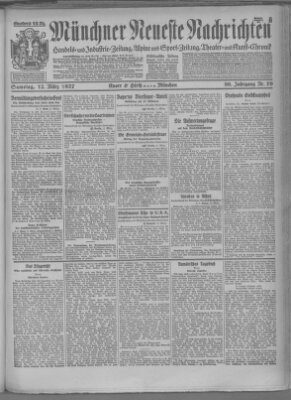 Münchner neueste Nachrichten Samstag 12. März 1927