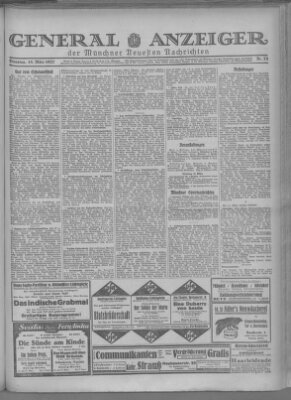 Münchner neueste Nachrichten Dienstag 15. März 1927