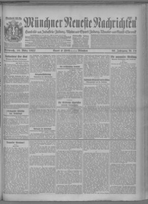 Münchner neueste Nachrichten Wednesday 16. March 1927