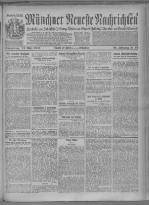 Münchner neueste Nachrichten Donnerstag 17. März 1927