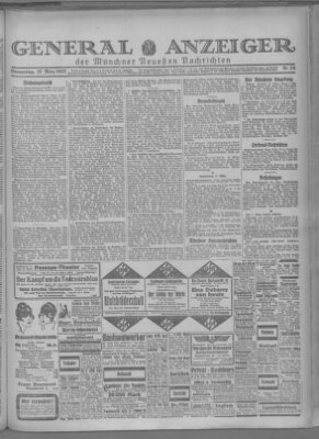 Münchner neueste Nachrichten Donnerstag 17. März 1927