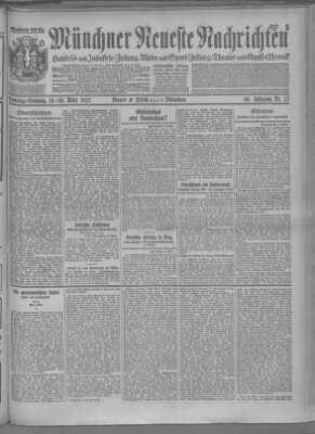 Münchner neueste Nachrichten Sonntag 20. März 1927