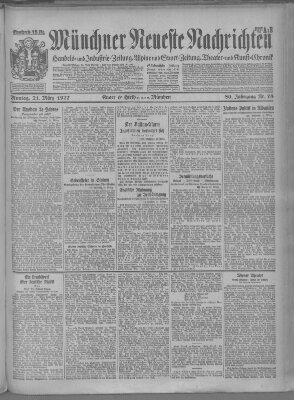 Münchner neueste Nachrichten Montag 21. März 1927