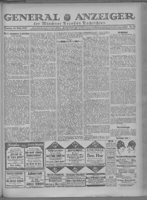 Münchner neueste Nachrichten Dienstag 22. März 1927