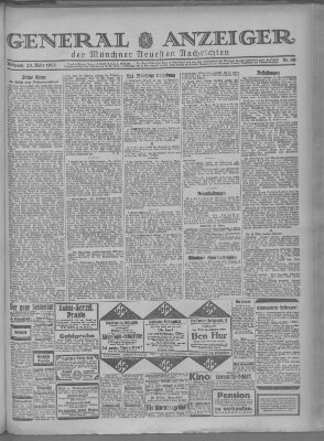 Münchner neueste Nachrichten Mittwoch 23. März 1927