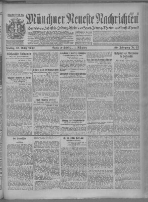 Münchner neueste Nachrichten Freitag 25. März 1927