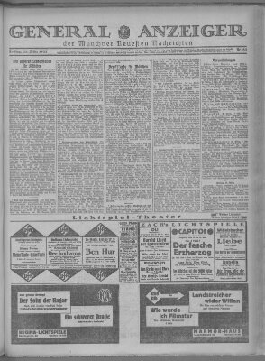 Münchner neueste Nachrichten Freitag 25. März 1927