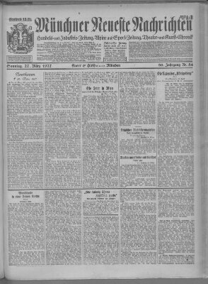 Münchner neueste Nachrichten Sonntag 27. März 1927