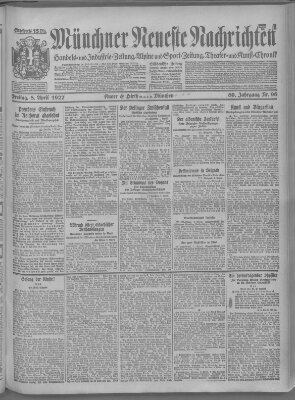 Münchner neueste Nachrichten Friday 8. April 1927