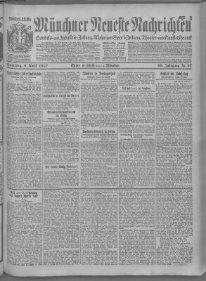 Münchner neueste Nachrichten Samstag 9. April 1927