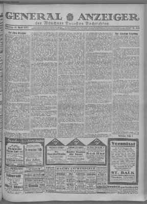 Münchner neueste Nachrichten Dienstag 12. April 1927