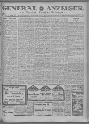 Münchner neueste Nachrichten Mittwoch 13. April 1927