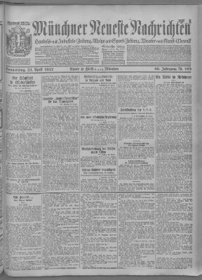 Münchner neueste Nachrichten Donnerstag 21. April 1927