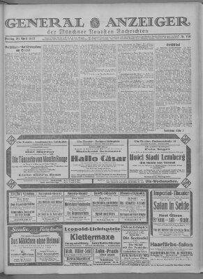 Münchner neueste Nachrichten Freitag 29. April 1927