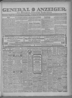 Münchner neueste Nachrichten Donnerstag 5. August 1926