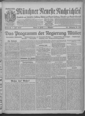 Münchner neueste Nachrichten Mittwoch 4. Juli 1928