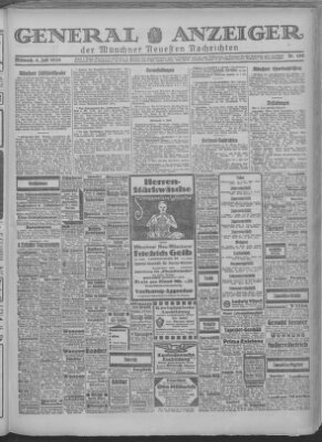 Münchner neueste Nachrichten Mittwoch 4. Juli 1928