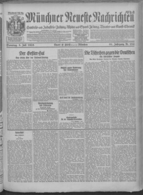 Münchner neueste Nachrichten Sonntag 8. Juli 1928