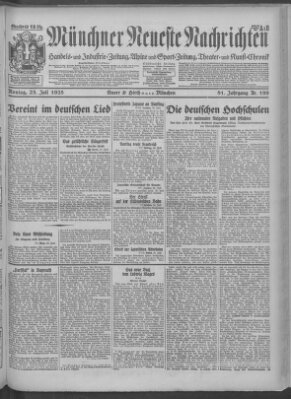 Münchner neueste Nachrichten Montag 23. Juli 1928